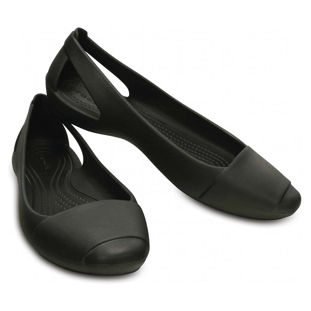 Black Women's Crocs Sienna Flat Shoes | NZ 0172HAPK